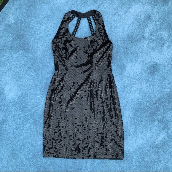 Black Sequin cocktail dress Niteline by Della Roufogali size 6 - Picture 7 of 13